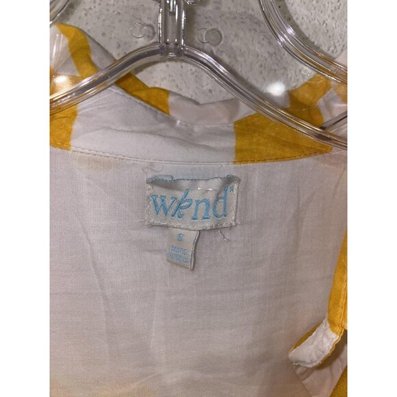 Wknd WYFR Frock It Dress Womens Small Yellow Floral Puff Sleeve Button Babydoll - Picture 2 of 4